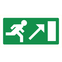 Pictogram Vluchtrichting rechts trap op