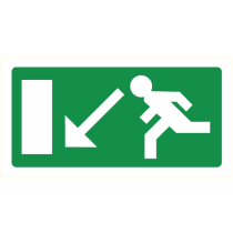 Pictogram Vluchtrichting links trap af