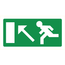 Pictogram Vluchtrichting links trap op