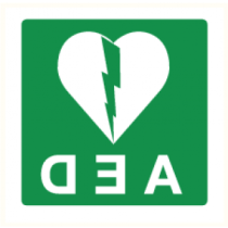 Pictogram Hartdefibrillator AED (spiegelbeeld)