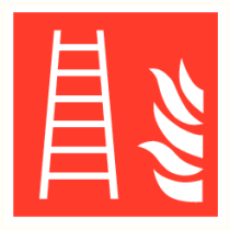 Brandladder met vlam