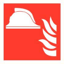 Brandweerhelm met vlam