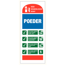 Deze brandblusser bevat poeder