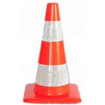 Afzetkegel 50 cm fluor oranje met 2 H.I. banden