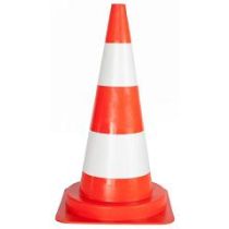 Afzetkegel 75 cm soepel pvc oranje met 2 niet reflecterende banden