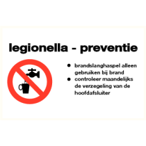 Tekstbord Legionella-Preventie