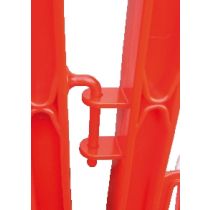 Schaarhek PE uittrekbaar tot circa 3,50 meter, kleur rood/wit