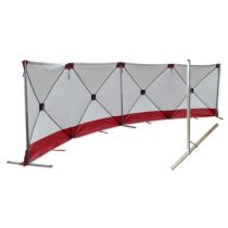 Ongevallenscherm 7,20 x 1,80 meter, kleur wit/rood