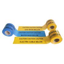 Ondergronds waarschuwingslint 365 meter x 15 cm, caution water main below