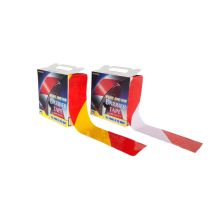 Afzetlint reflecterend 250 meter x 7,5 cm, rood/geel