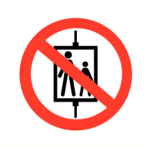 Bij brand lift niet gebruiken