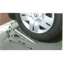 Trottoir oprijdrempel gegalvaniseerd staal, afmeting 31 x 25 x 6 cm (prijs per 2 stuks)