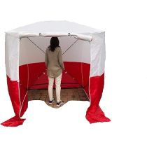 Lastent, werktent, montagetent, kleur wit/rood, 180x180x190 cm
