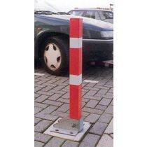 Anti-parkeerpaal rood/wit met betonpoer