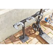 Stepstalling voor 6 steppen, plaats voor 6 steppen naast elkaar, steppen staan op 1 niveau