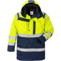 Fristads 4042 PP dames parka fluor geel/marineblauw