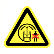 Niet binnen draaicirkel komen.