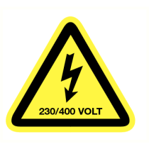 Waarschuwing 230 / 400 volt