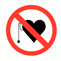 Verboden voor personen met pacemaker