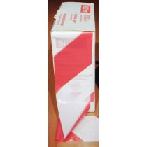 Afzetlint standaard 100 meter x 8 cm, rood/wit