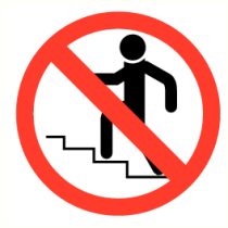 Verboden trap omhoog te gebruiken