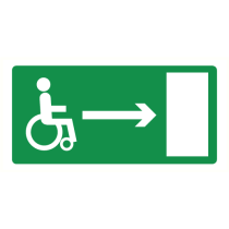 Pictogram Vluchtrichting mindervaliden naar rechts