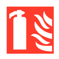 Brandblusser met vlam