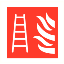 Brandladder met vlam