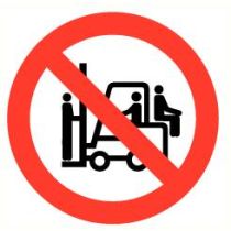 Pictogram Verboden op heftruck mee te rijden