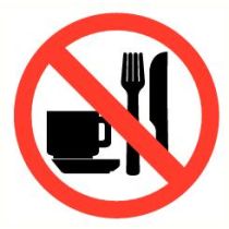 Pictogram Eten en drinken verboden