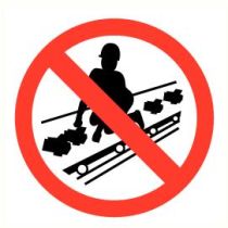 Pictogram Verboden op transportband te zitten