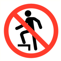 Verboden op verhoging te stappen