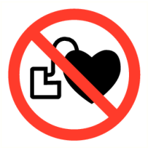 Verboden voor personen met pacemaker