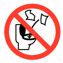 Alleen WC-papier in toilet gooien