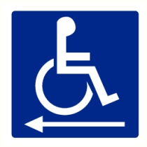 Mindervalide (met pijl naar rechts) (spiegelbeeld)