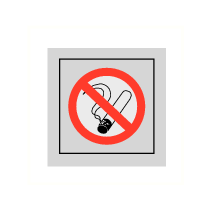 Deurbordje "Roken verboden", 45 x 45 mm, alu-look