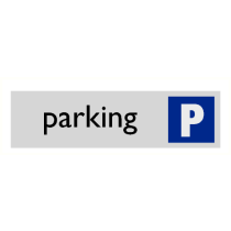Deurbordje "Parking", 165 x 45 mm, alu-look