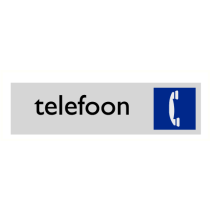 Deurbordje "Telefoon", 165 x 45 mm, alu-look