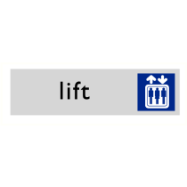 Deurbordje "Lift", 165 x 45 mm, alu-look