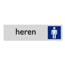 Deurbordje "Heren toilet", 165 x 45 mm, alu-look