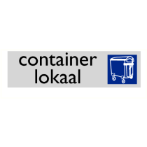 Deurbordje "Container lokaal", 165 x 45 mm, alu-look