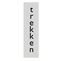 Deurbordje "Trekken" (verticaal), 45 x 165 mm, alu-look