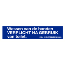 Wassen van de handen verplicht na gebruik van toilet