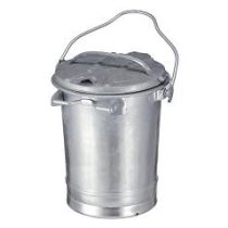Staalverzinkte afvalbak 35 liter met beugel