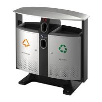 Recycling afvalbak met asbak- en batterijcompartiment 78 liter