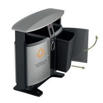 Recycling afvalbak met asbak- en batterijcompartiment 78 liter