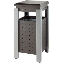 Vierkante buitenafvalbak met afdak 36 liter