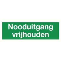 Nooduitgang vrijhouden (tekst)