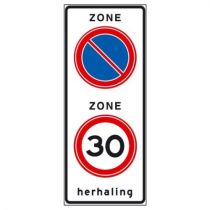 Verkeersbord A01(30)E01zb