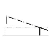 Handbediende slagboom met pendelsteun, tegengewicht, overspanning 189 cm, rood/wit